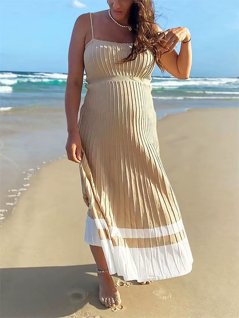 Backless Ribbed Maxi Dress for Women Summer New Holiday Party Stretch High Waist Bodycon Maternity Dresses Knit Sundress