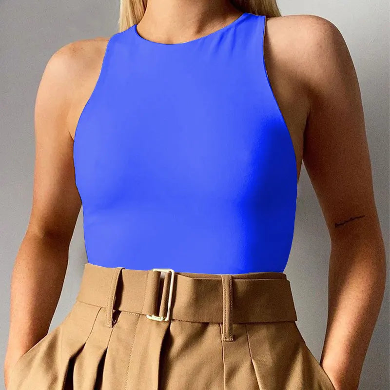 Black Jumpsuit Women Pants Elastic Casual Fitness Sporty Rompers Sleeveless Zipper Activewear Tight Summer Elegance Streetwear