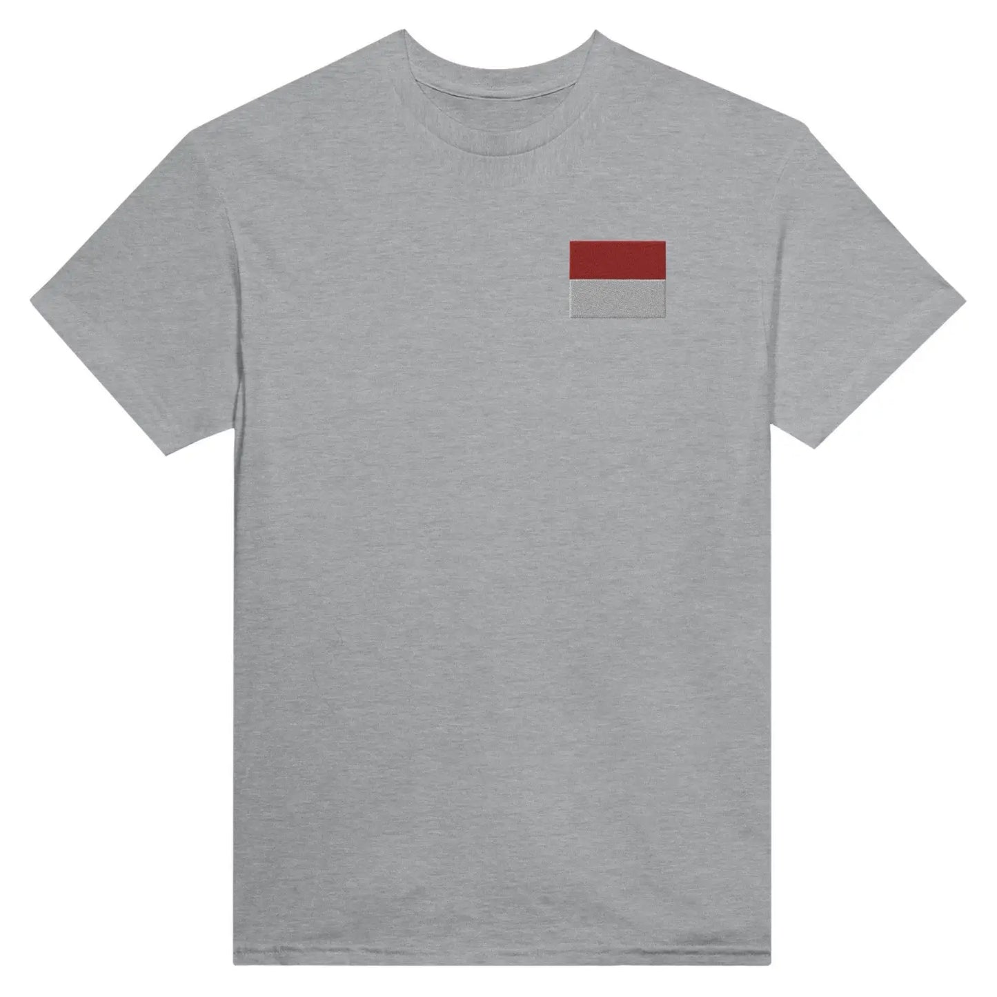 T-Shirt Drapeau De Monaco En Broderie