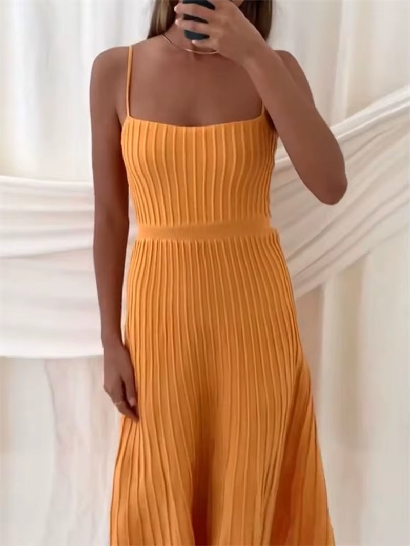 Backless Ribbed Maxi Dress for Women Summer New Holiday Party Stretch High Waist Bodycon Maternity Dresses Knit Sundress