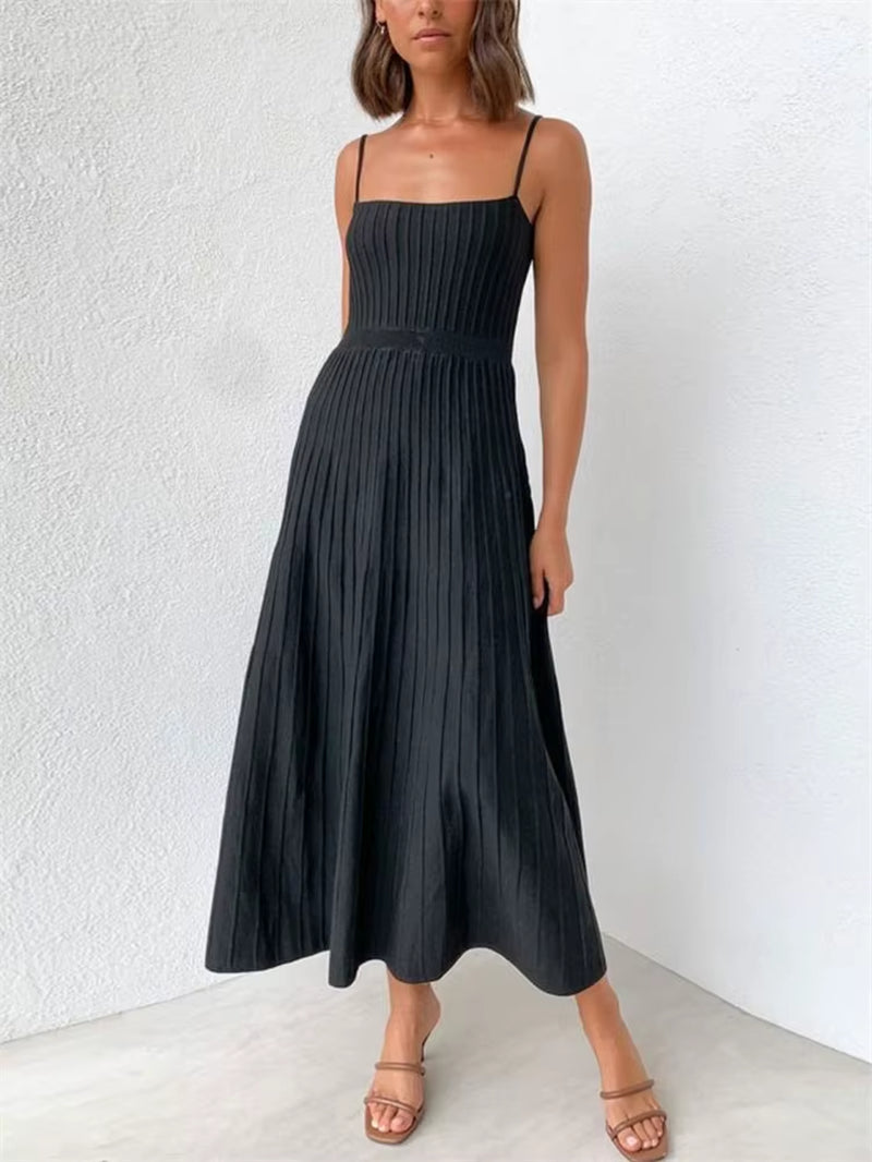 Backless Ribbed Maxi Dress for Women Summer New Holiday Party Stretch High Waist Bodycon Maternity Dresses Knit Sundress