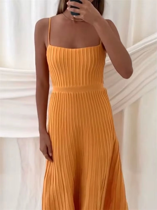 Backless Ribbed Maxi Dress for Women Summer New Holiday Party Stretch High Waist Bodycon Maternity Dresses Knit Sundress